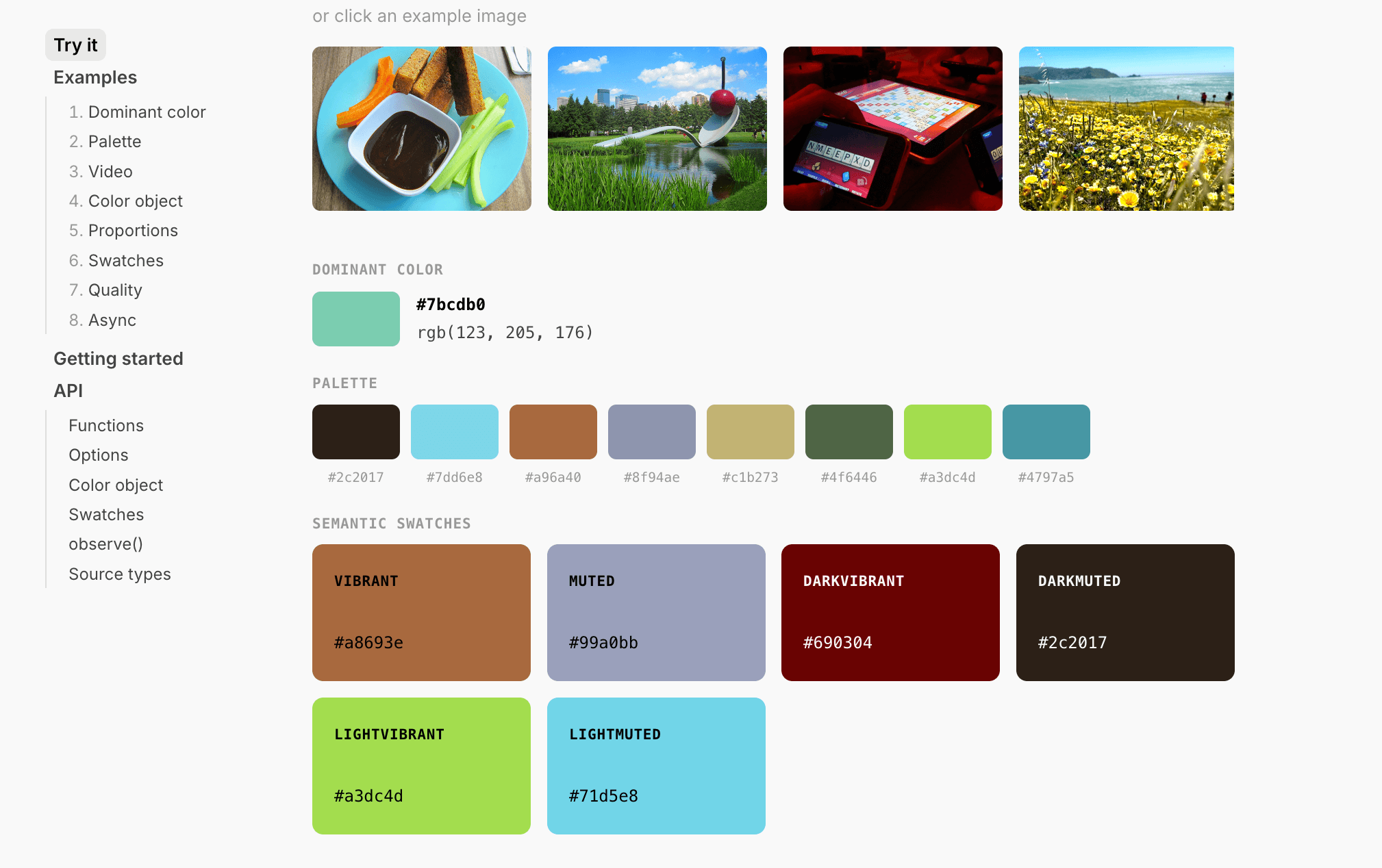 Color Thief 颜色提取效果展示