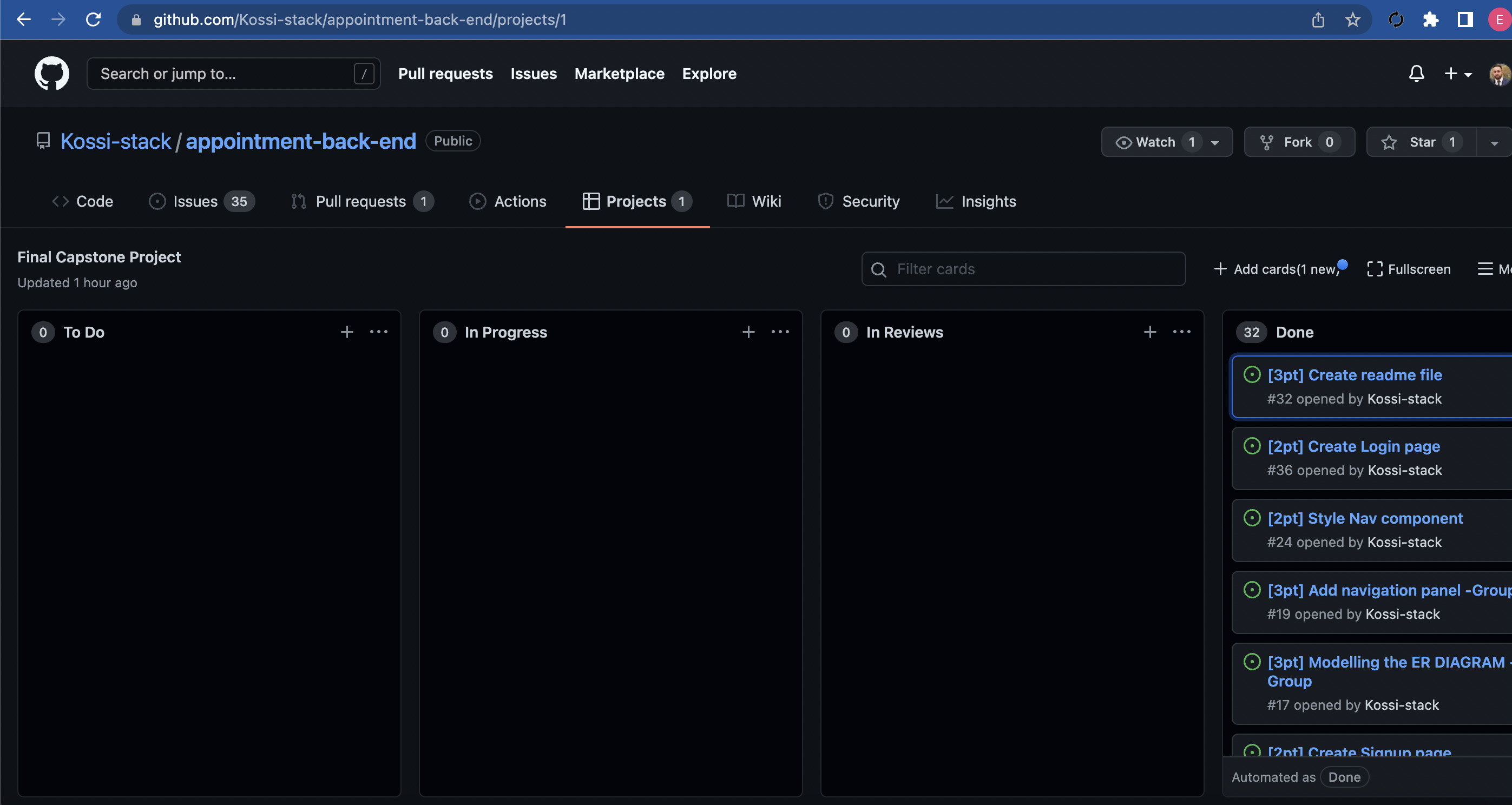 Kanban screen