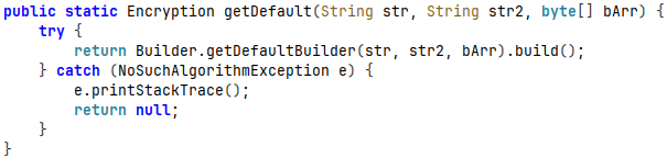 Encryption.getDefault() method