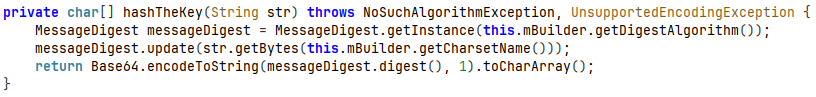 Hashing function of hardcoded key