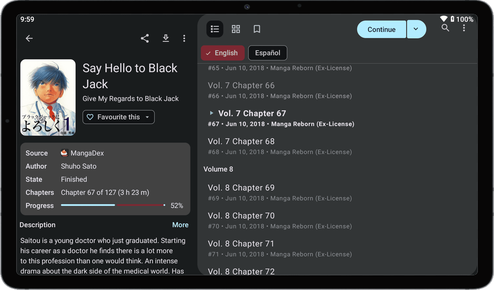 Tablet view