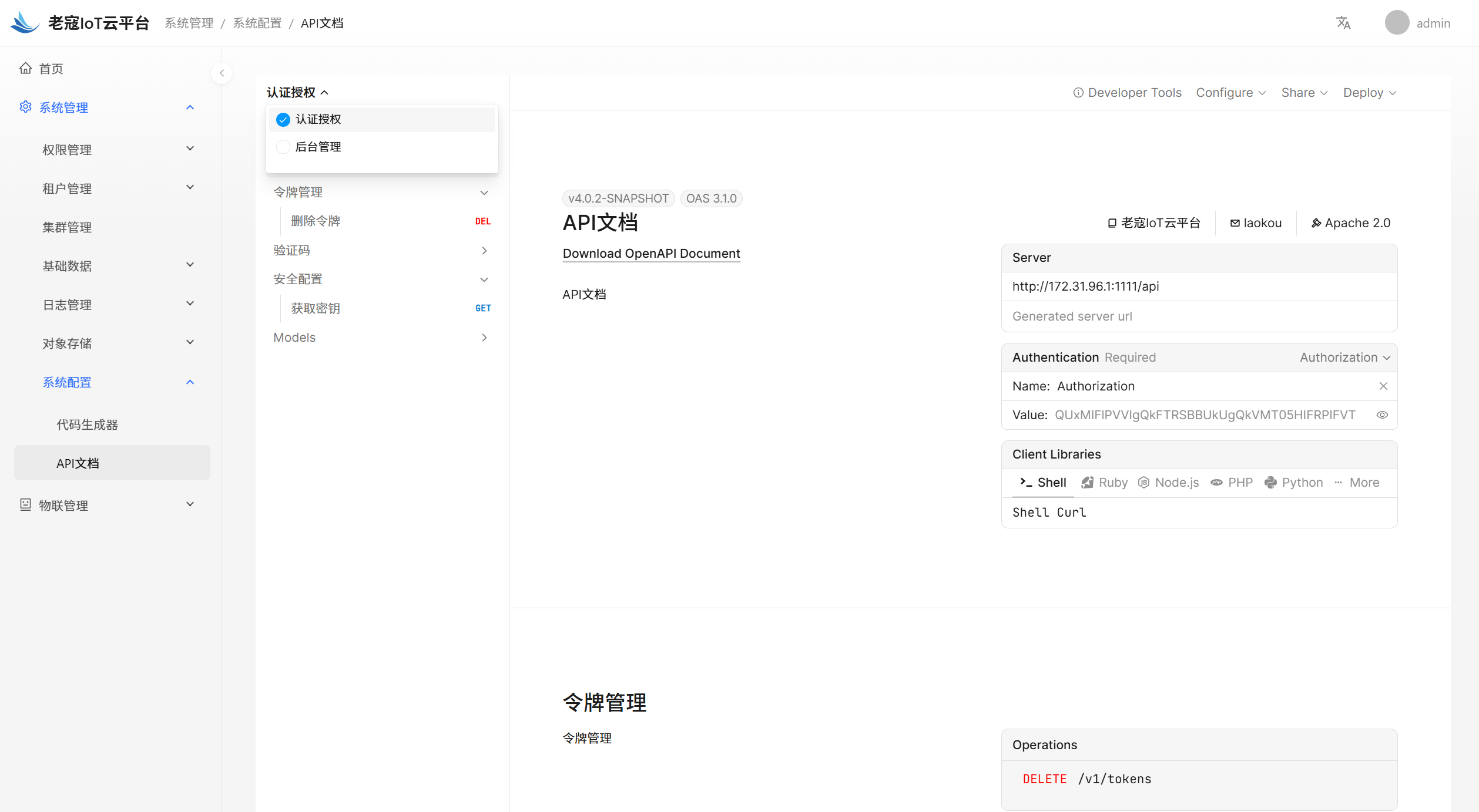 API文档页面