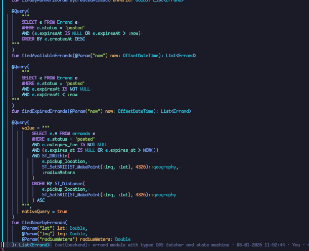 JPQL and native queries both syntax-highlighted inside @Query strings