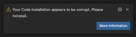 Corruption Warning Screenshot