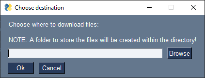 Popup Asking For Destination Folder