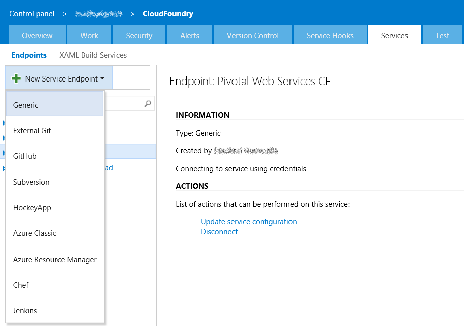 Cloud Foundry Endpoint