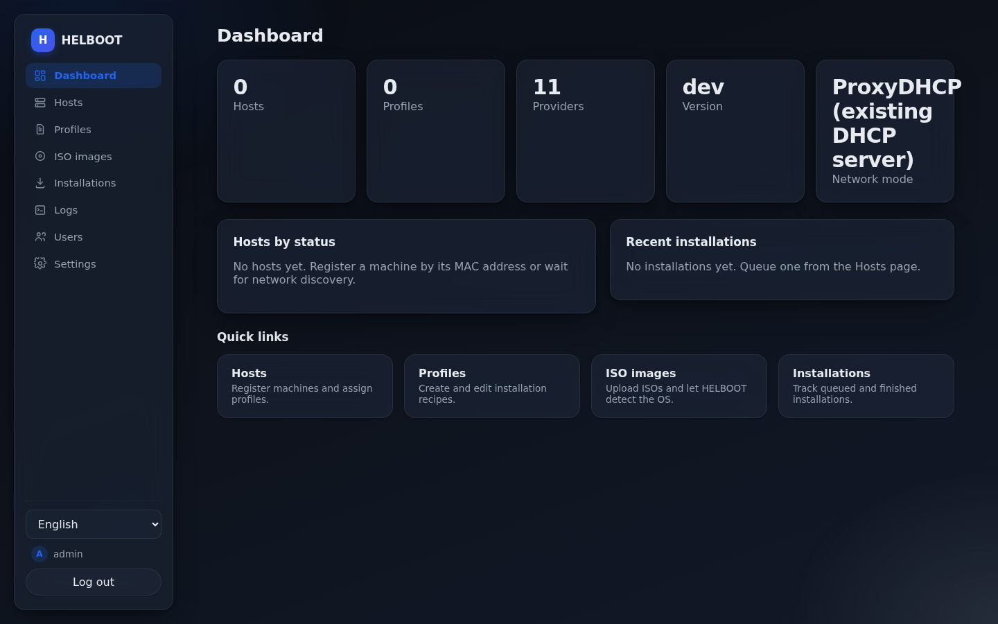 Dashboard (dark theme)