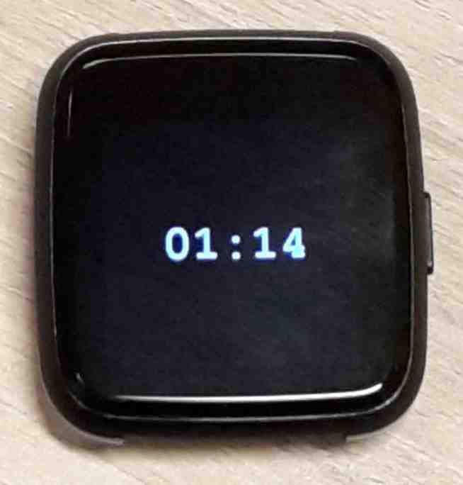 PineTime running the digital clock example