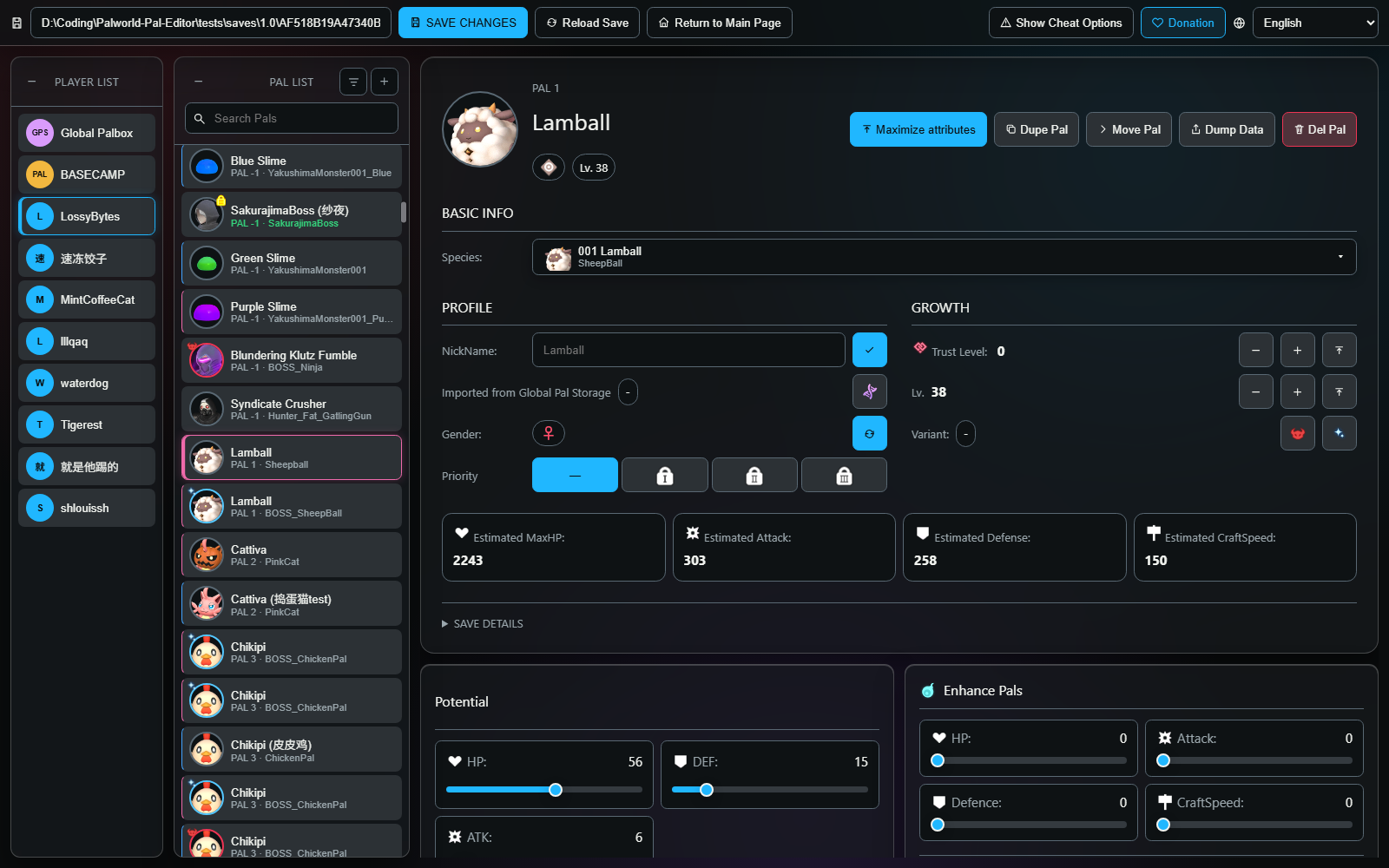 Palworld Pal Editor