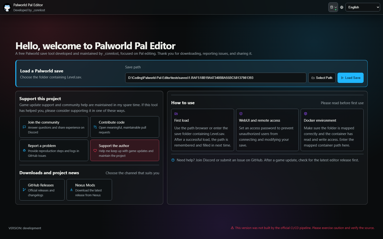 Load a Palworld save