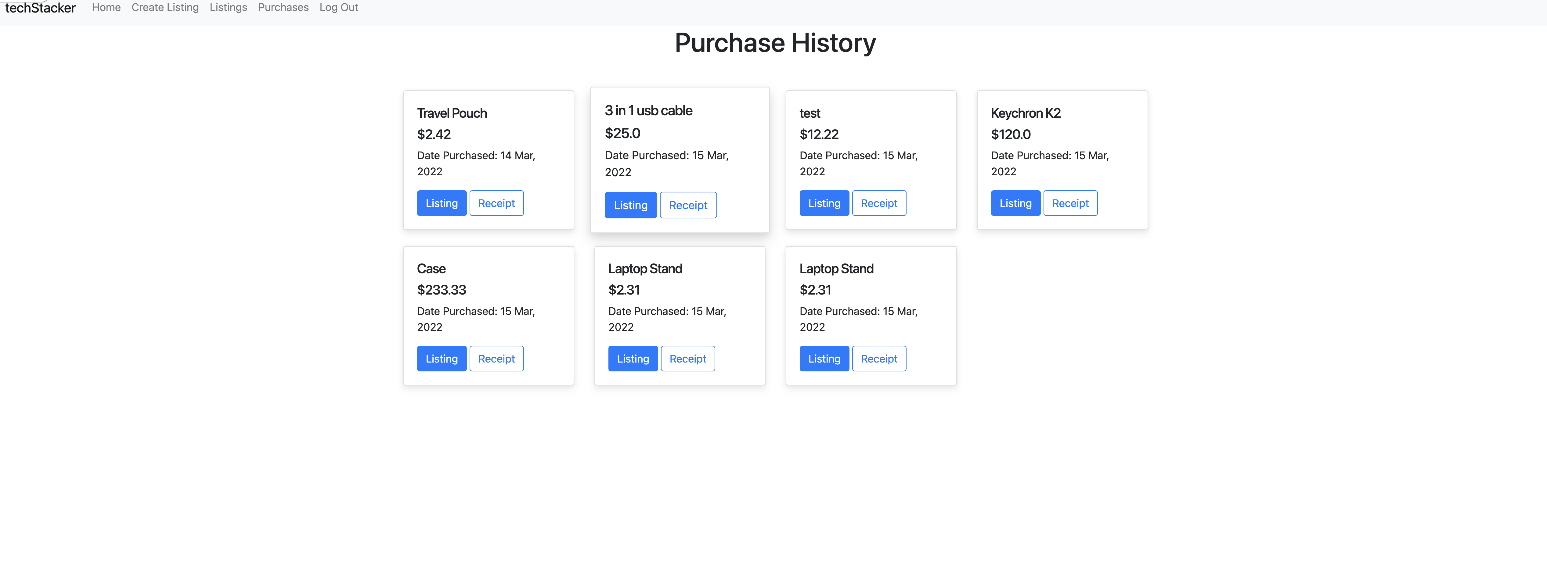 purchase history