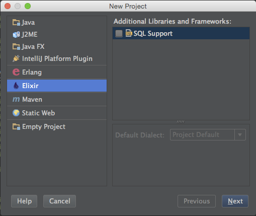 File > New > Project > Elixir