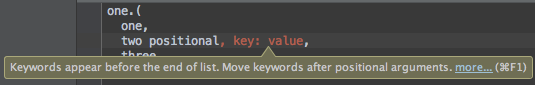 Keywords Not At End inspection