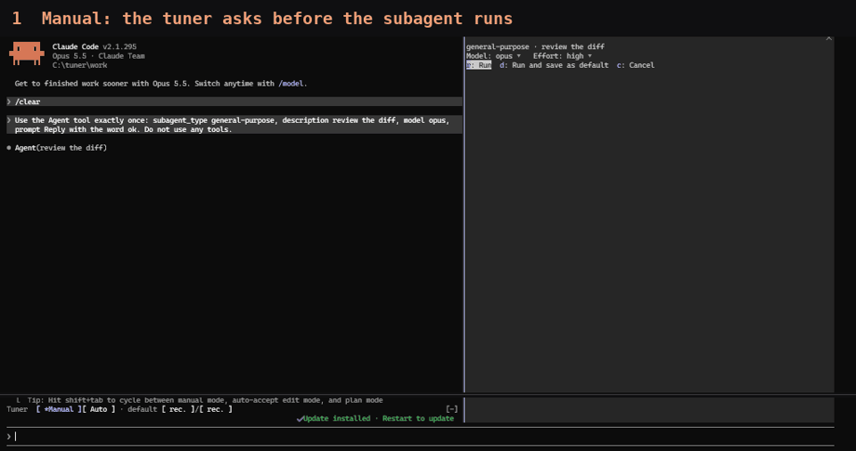 A pick pane in Manual, and Auto replacing the model the agent asked for