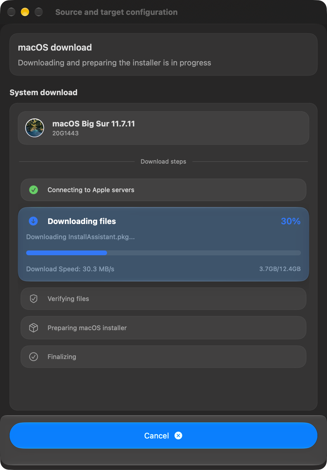 Downloader progress view