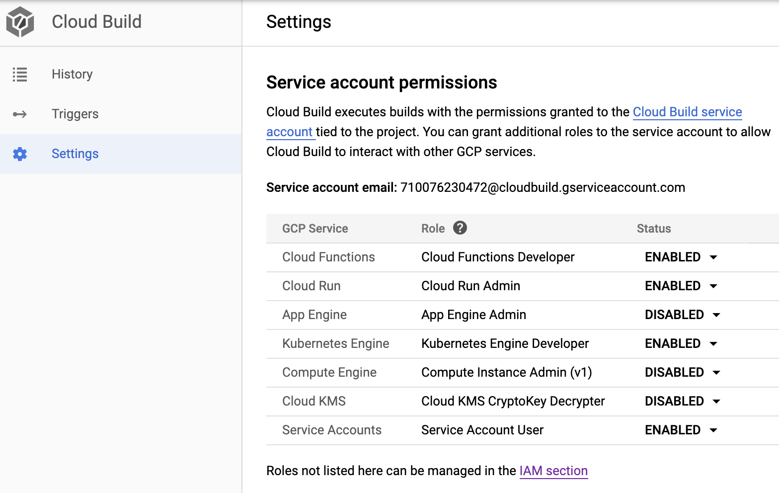 Cloud Build Permissions