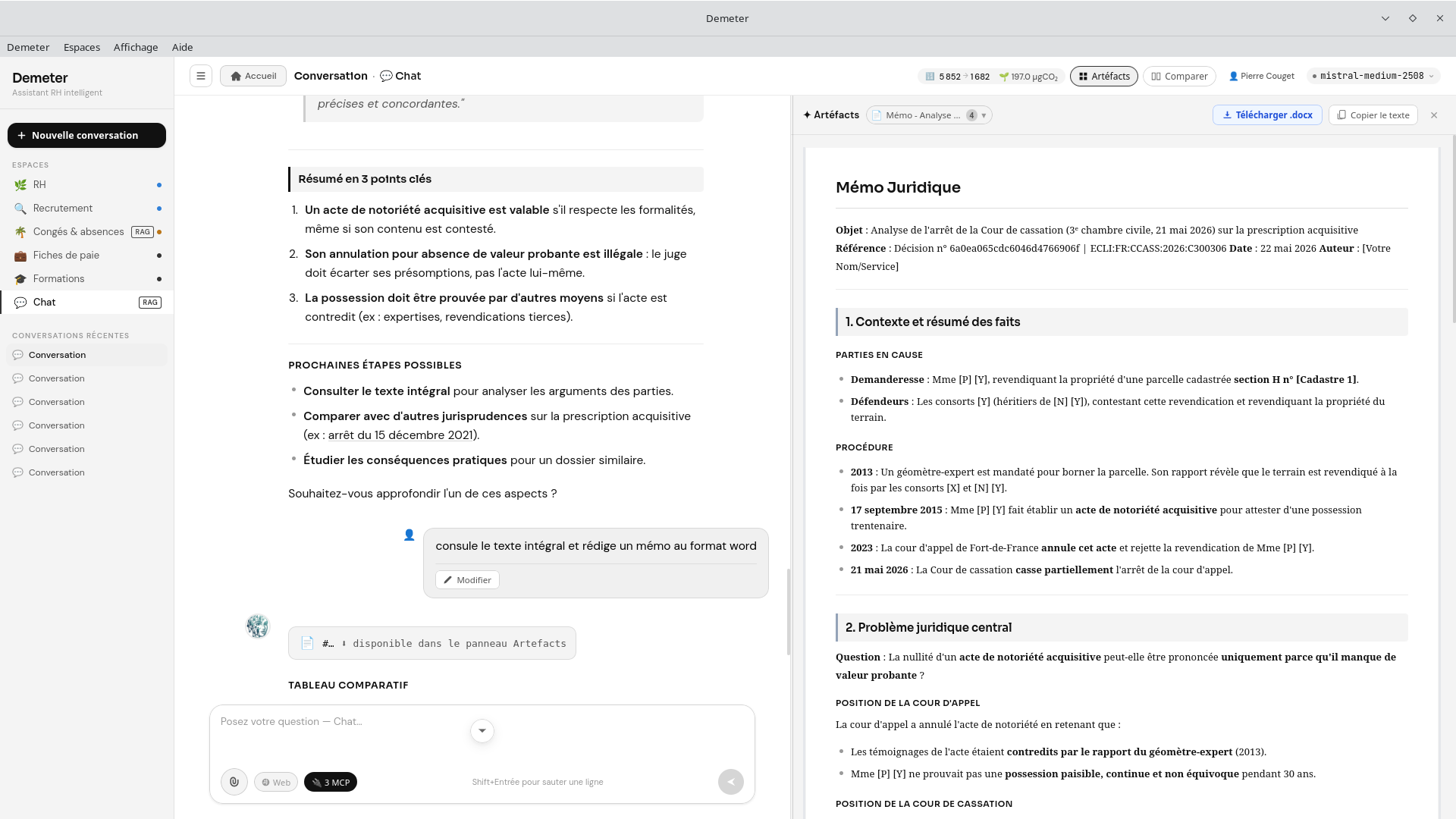 mcp-judilibre en action dans Demeter