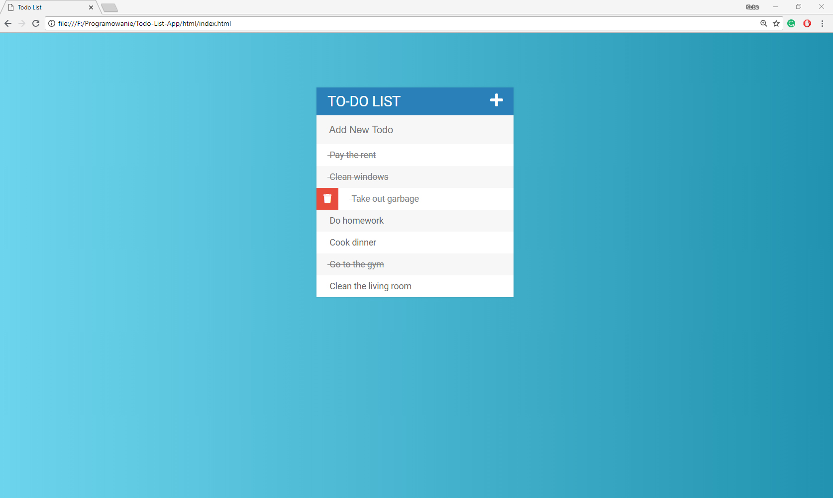 GitHub - KubaMikolajczyk/Todo-List-App: Web Todo list app made with a ...