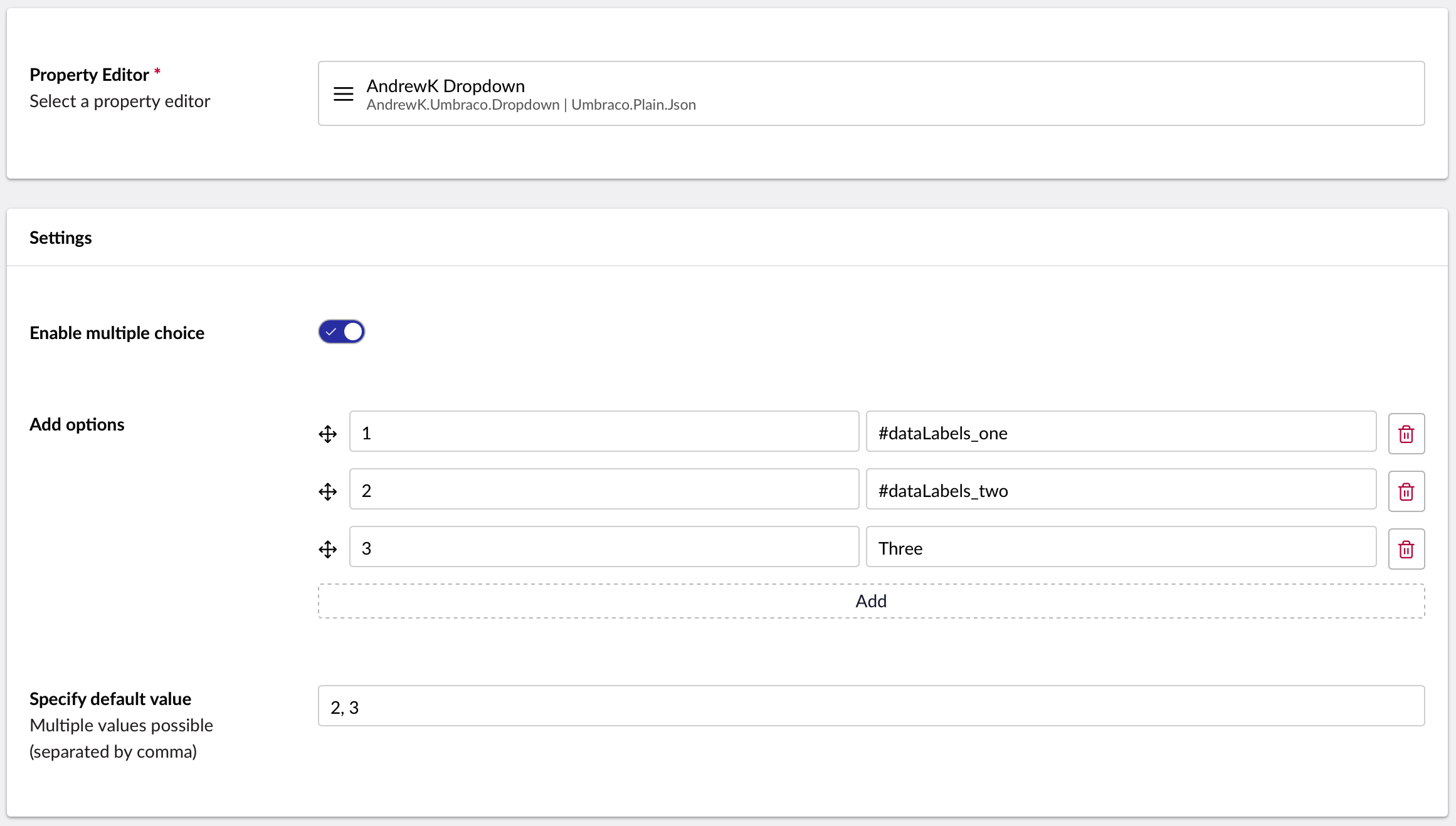 DataType editor