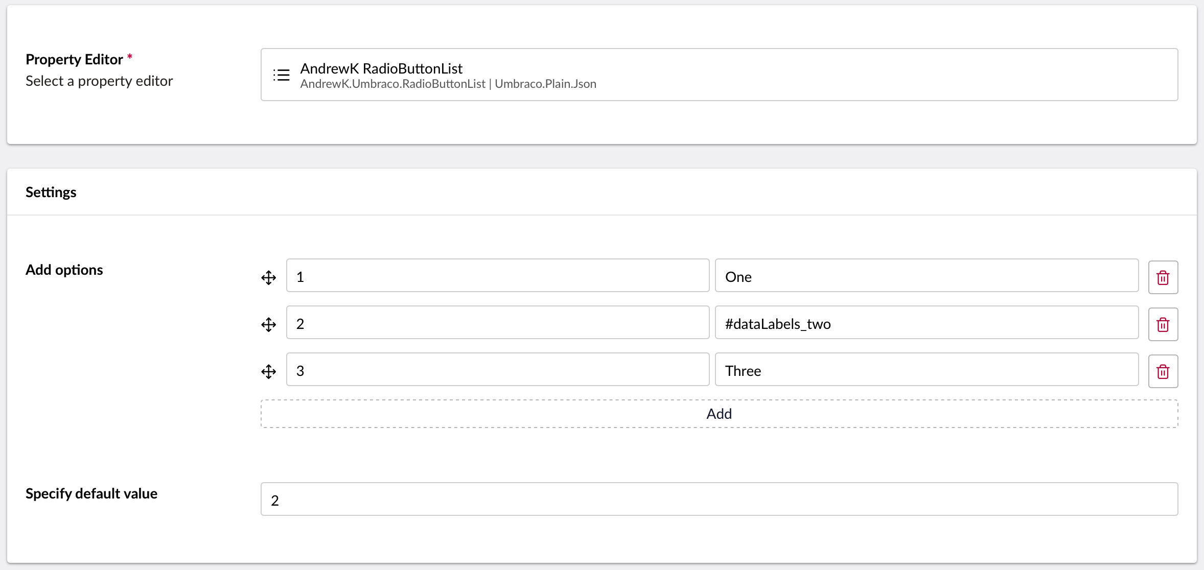 DataType editor