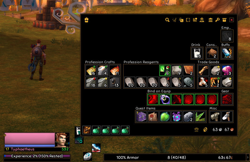 Bagshui inventory UI