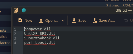 Special mods settings