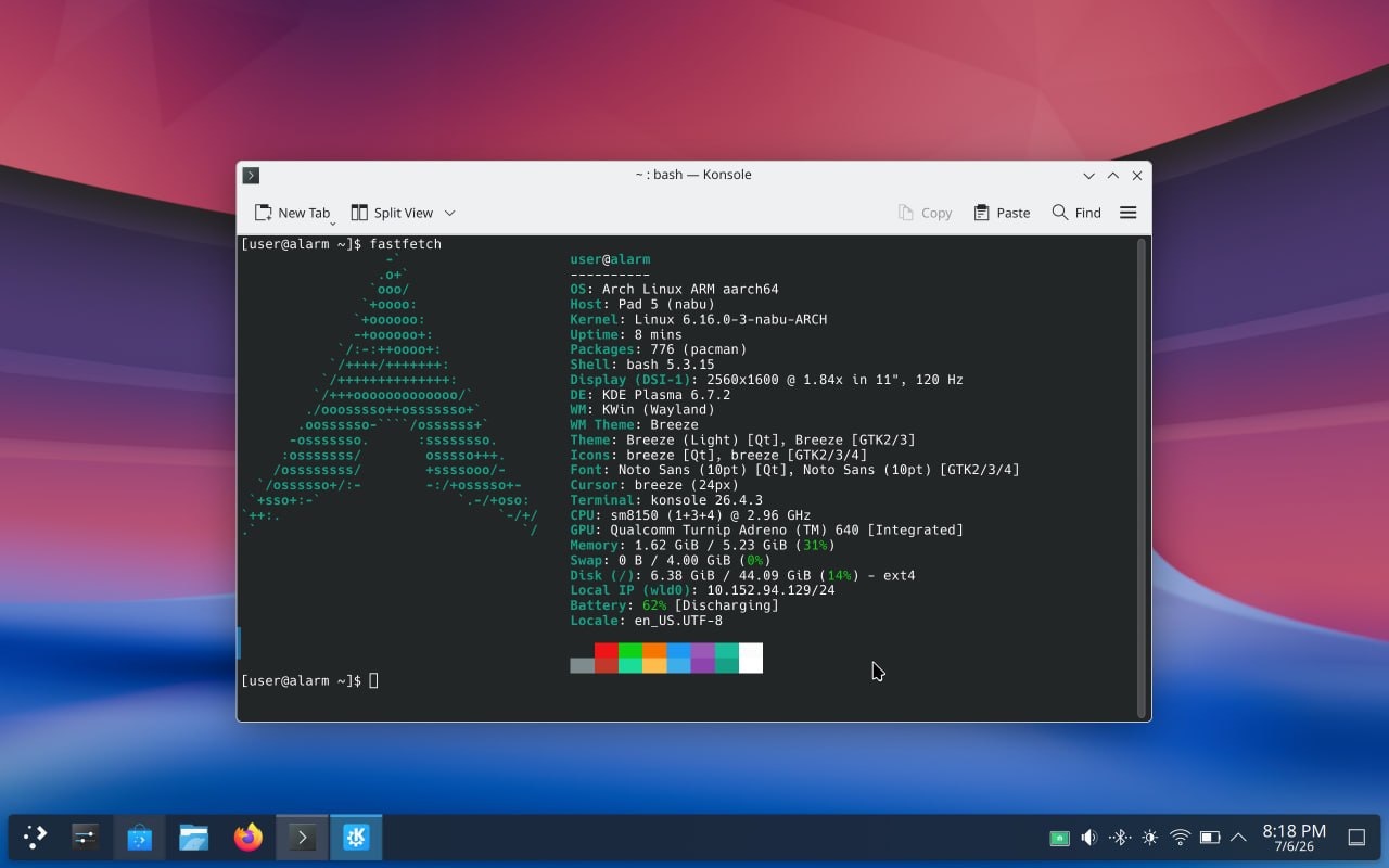 Arch Linux Arm on the Xiaomi Pad 5 (nabu)