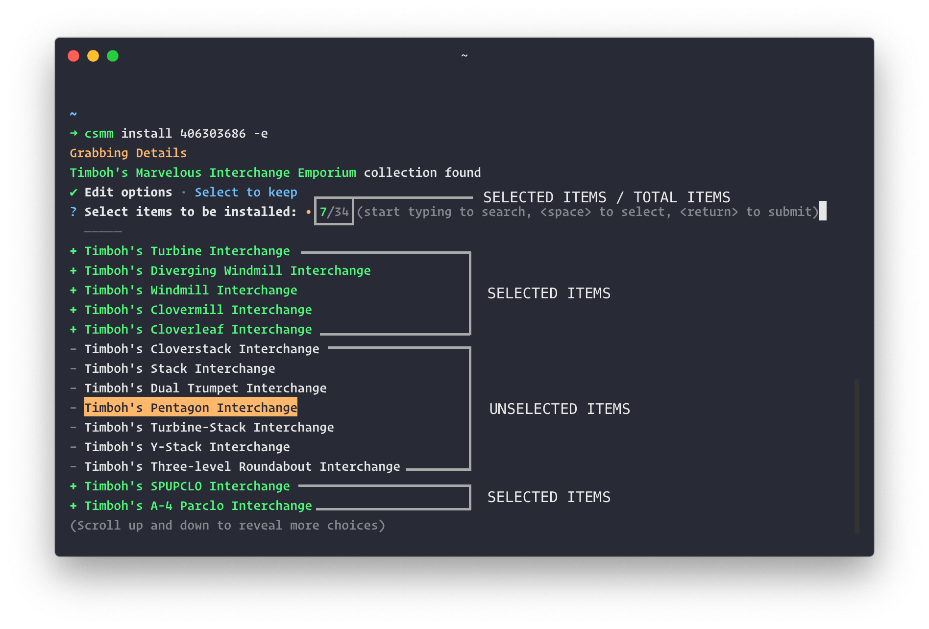 Editing collection example