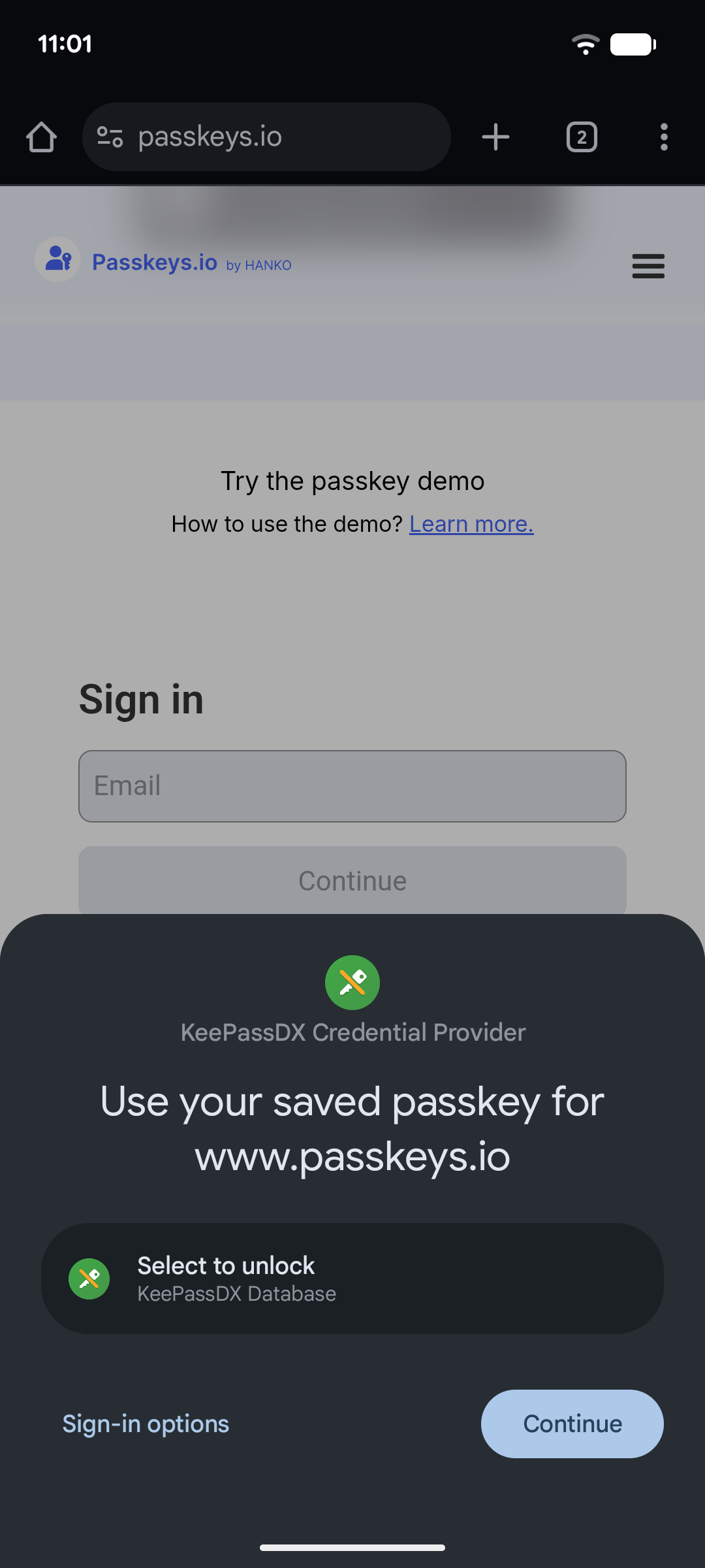 Screenshot 1 of KeePassDX — opens full size