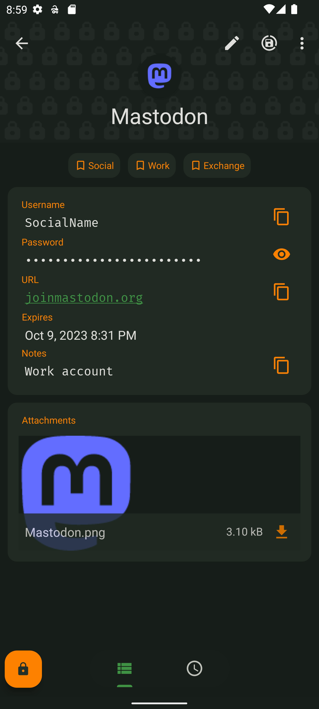 Screenshot 5 of KeePassDX — opens full size