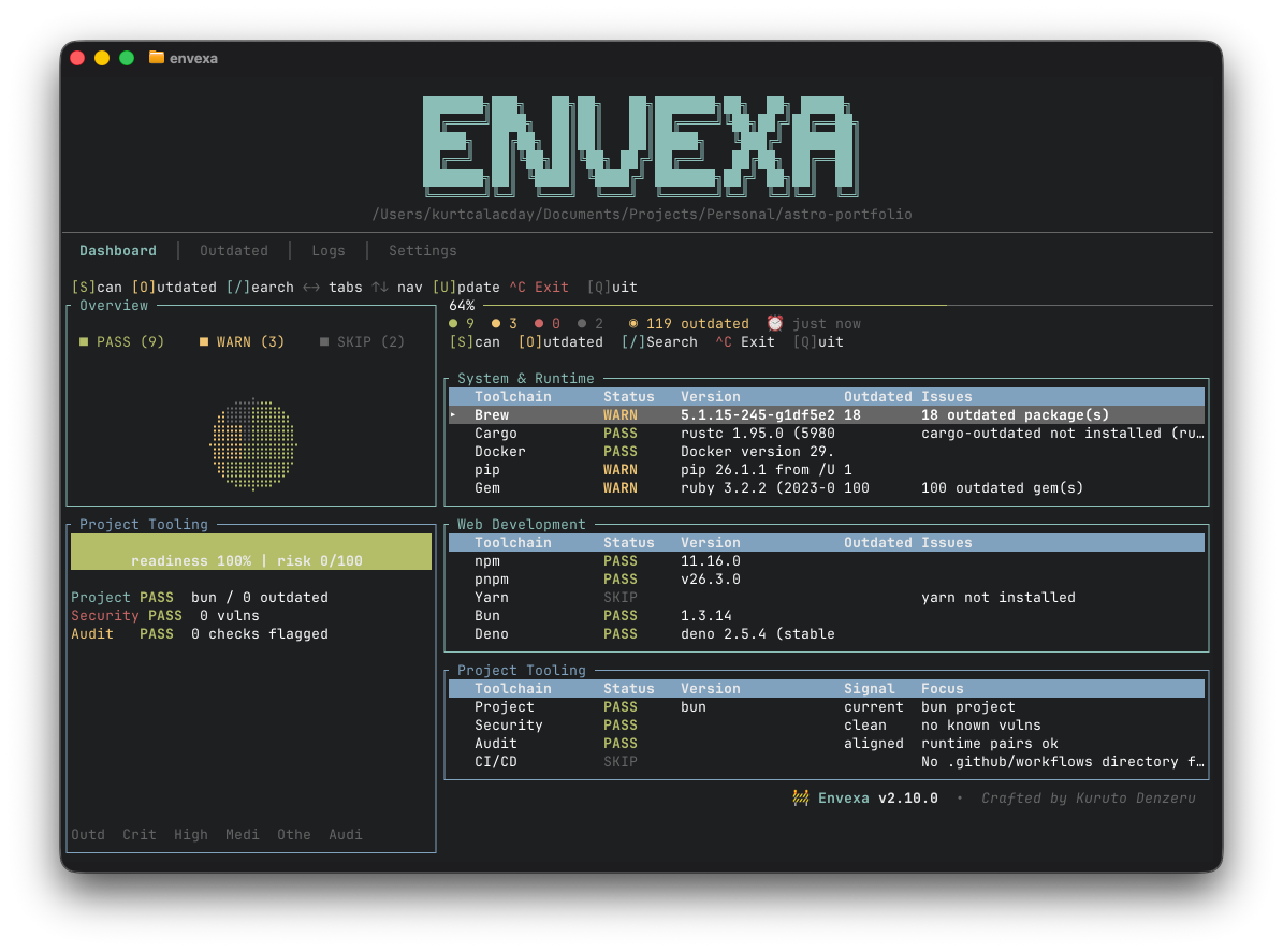 Envexa TUI Screenshot
