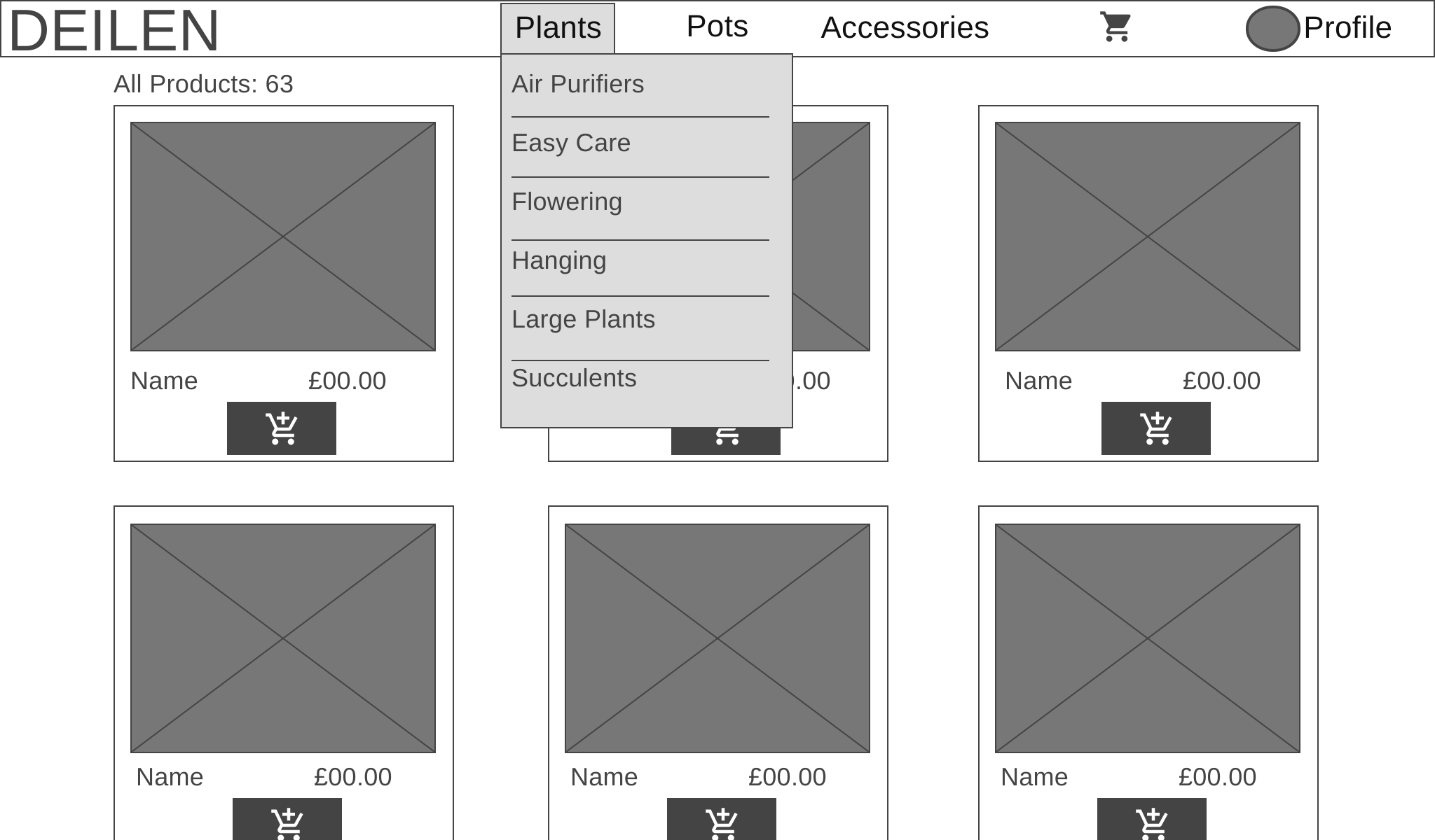 Products wireframe