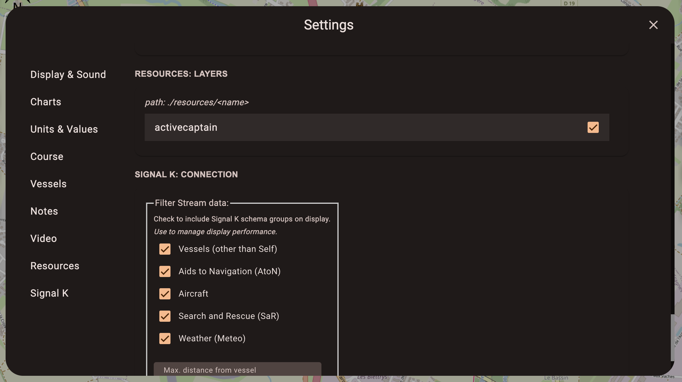 Freeboard resources settings