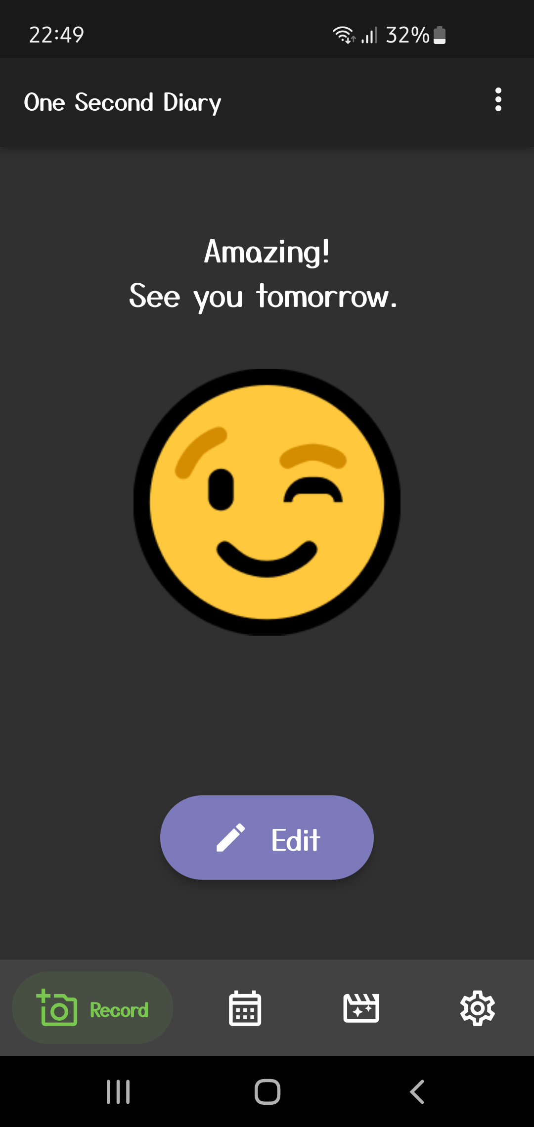 Screenshot 1 of One Second Diary — opens full size