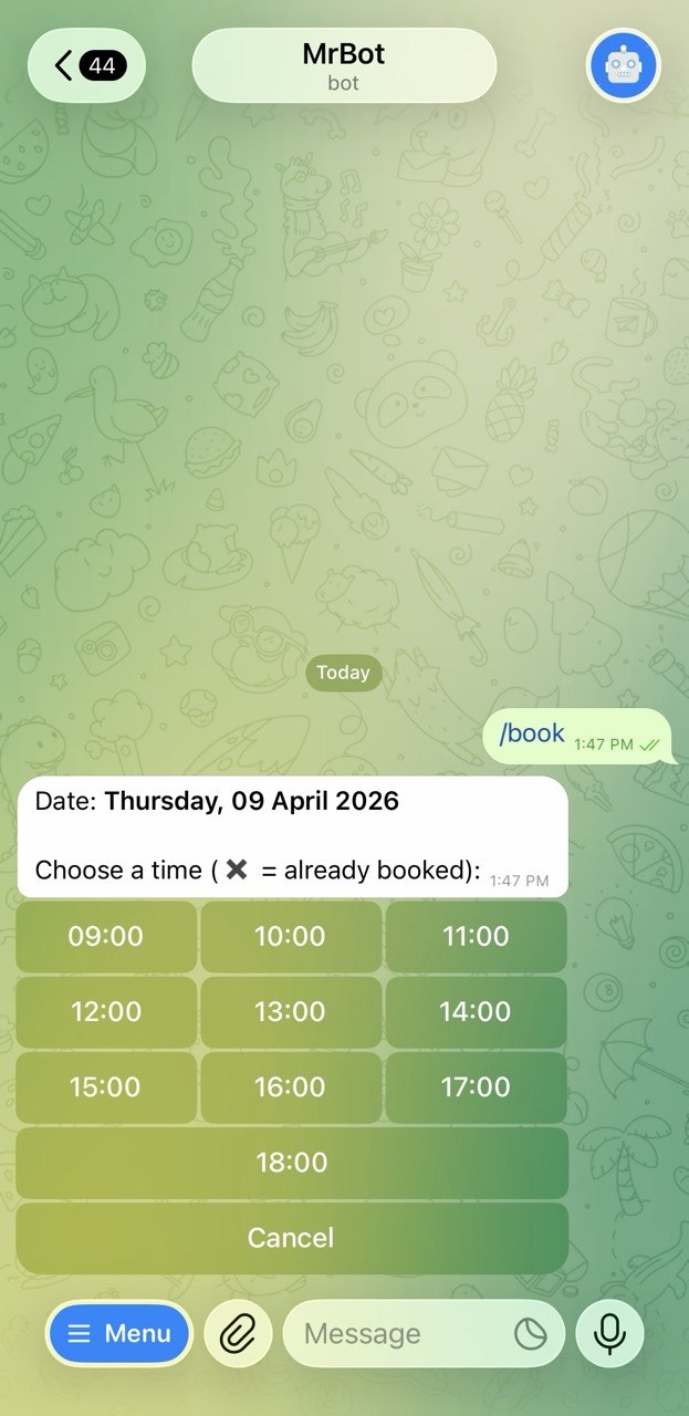 Hairdresser Telegram Bot screenshot