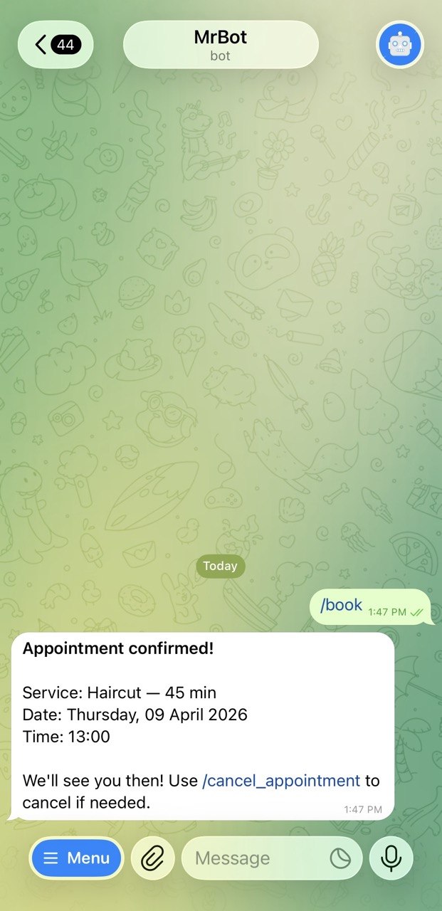 Hairdresser Telegram Bot — screenshot 3