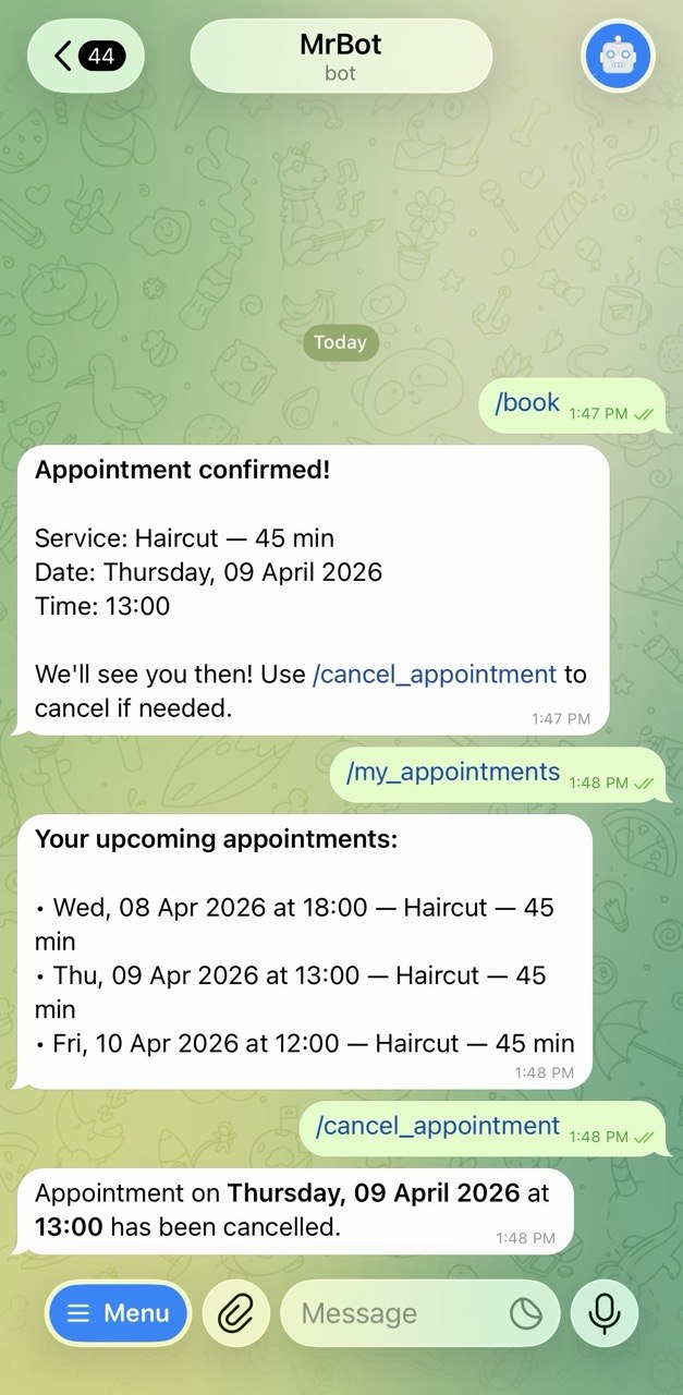 Hairdresser Telegram Bot — screenshot 4