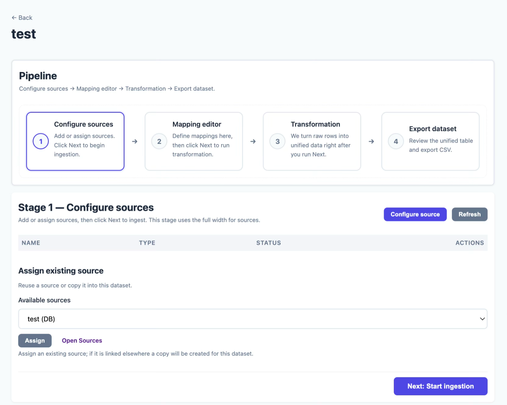 Data Integration Platform of Heterogeneous Sources — screenshot 5