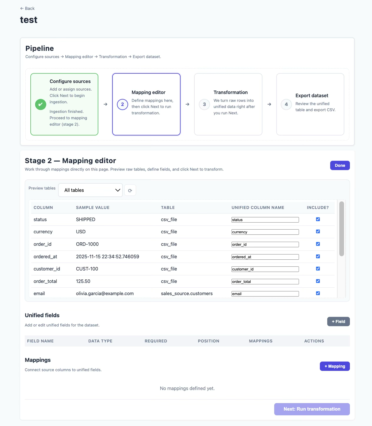 Data Integration Platform of Heterogeneous Sources — screenshot 6