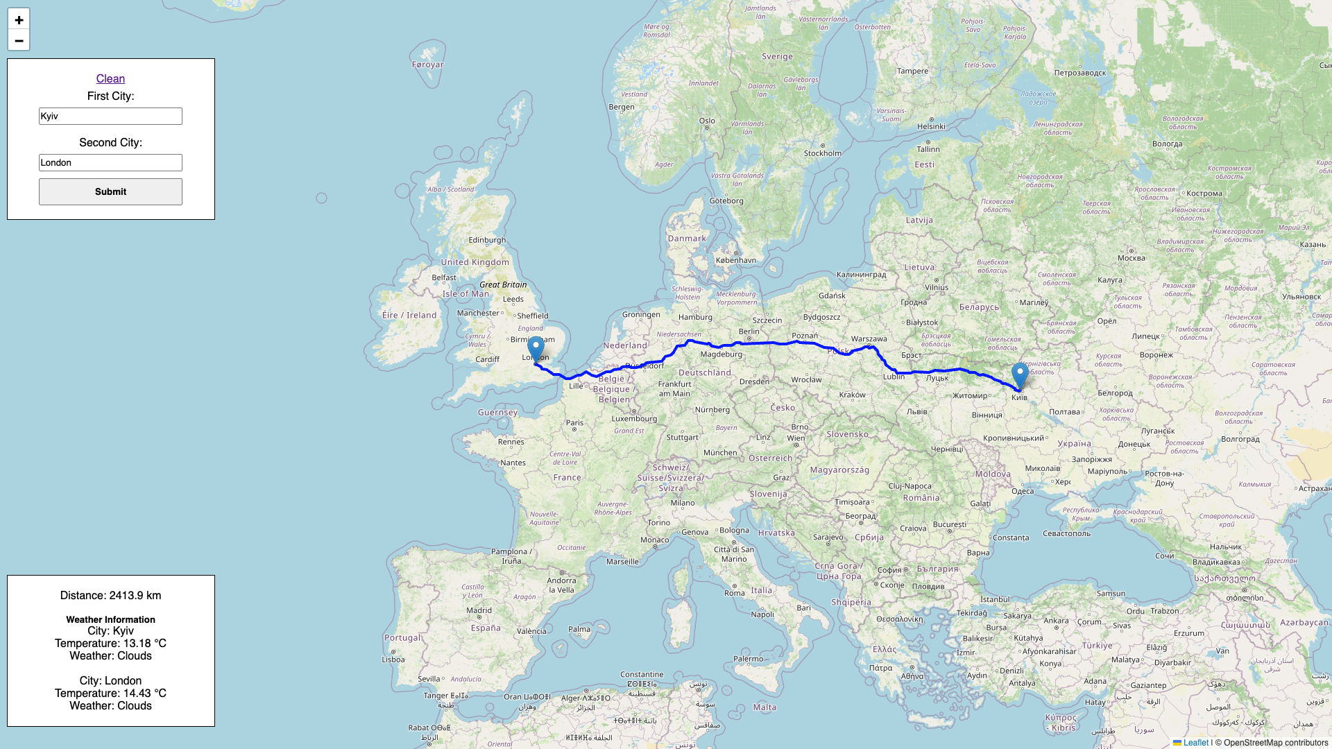 Route Weather Python screenshot