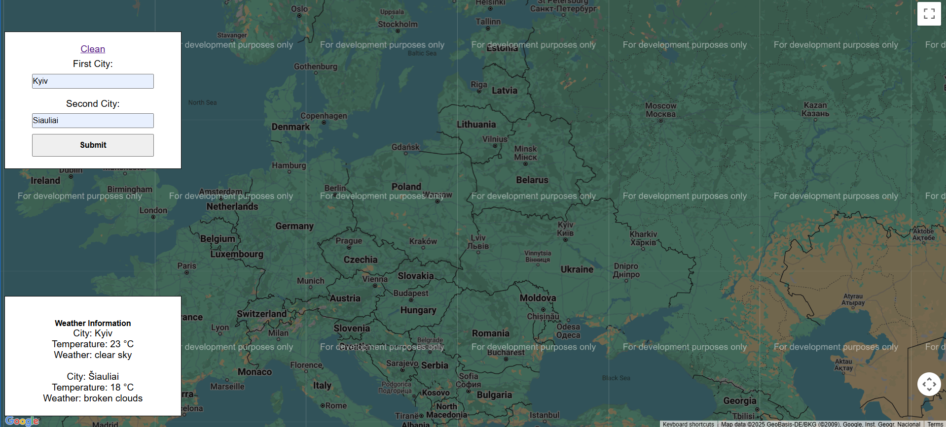 Route Weather screenshot