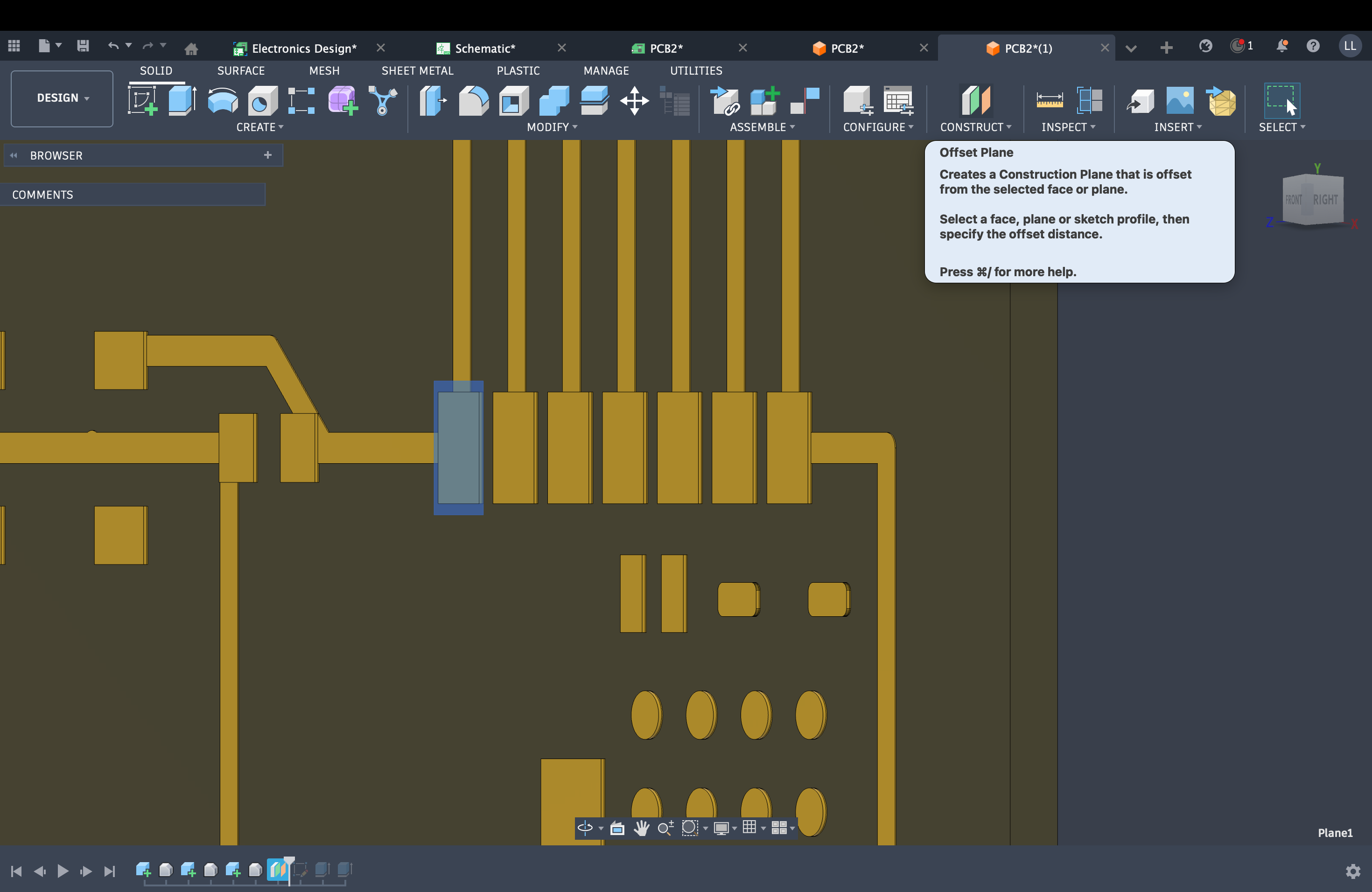 Fusion 360 — create face at top level