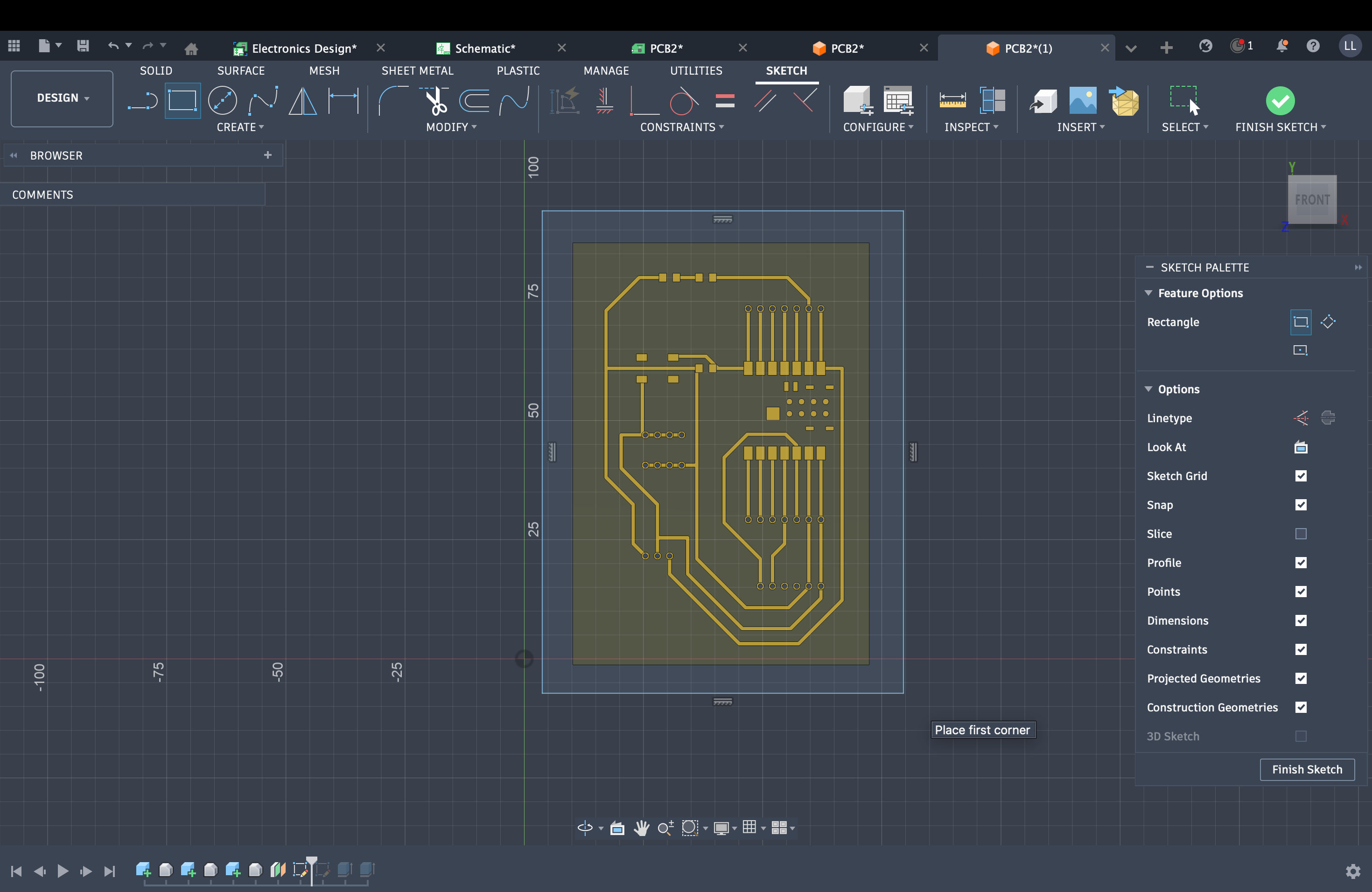 Fusion 360 — sketch on face and facing to level the surface