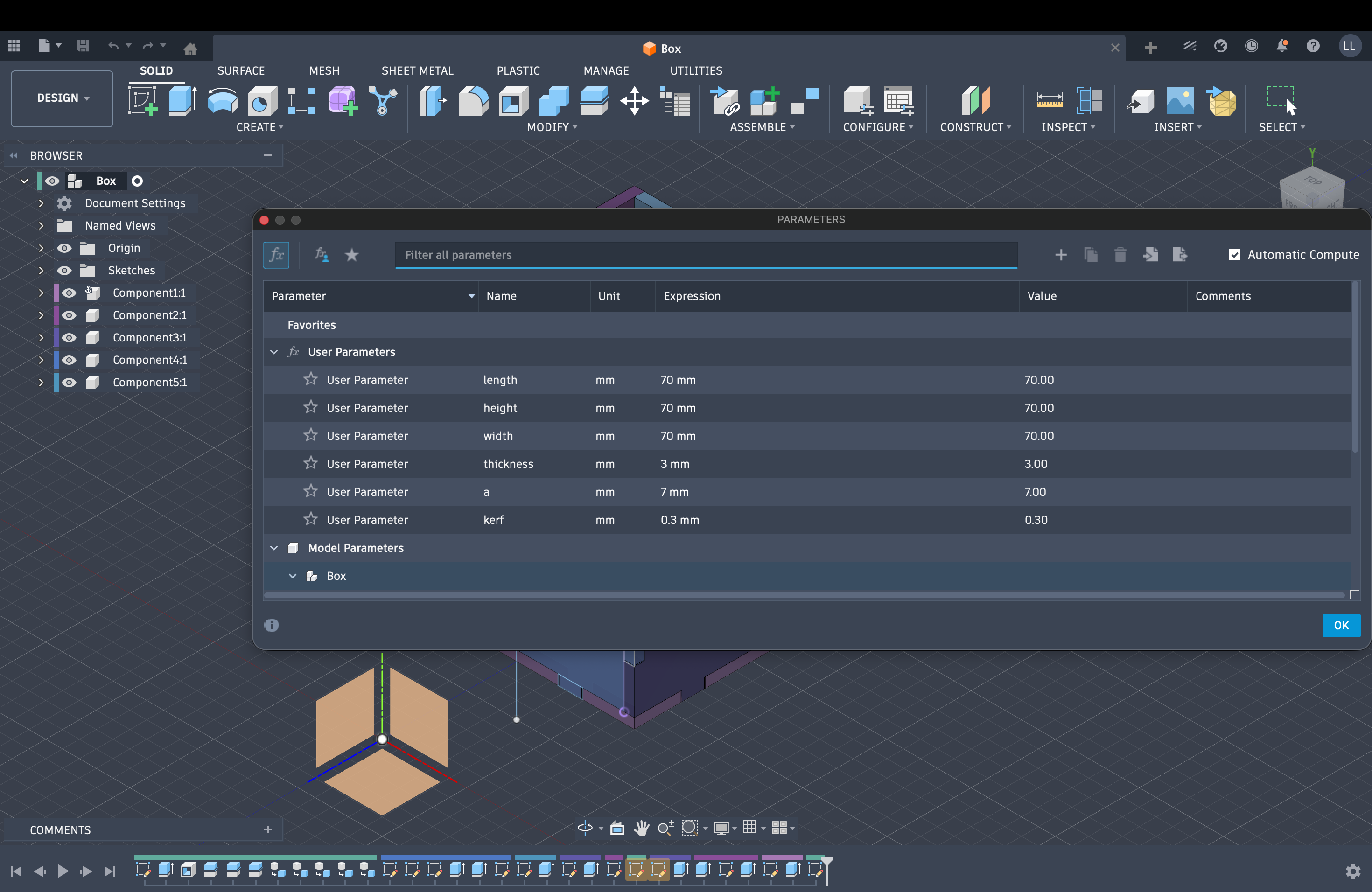 Fusion 360 — parametric construction kit design