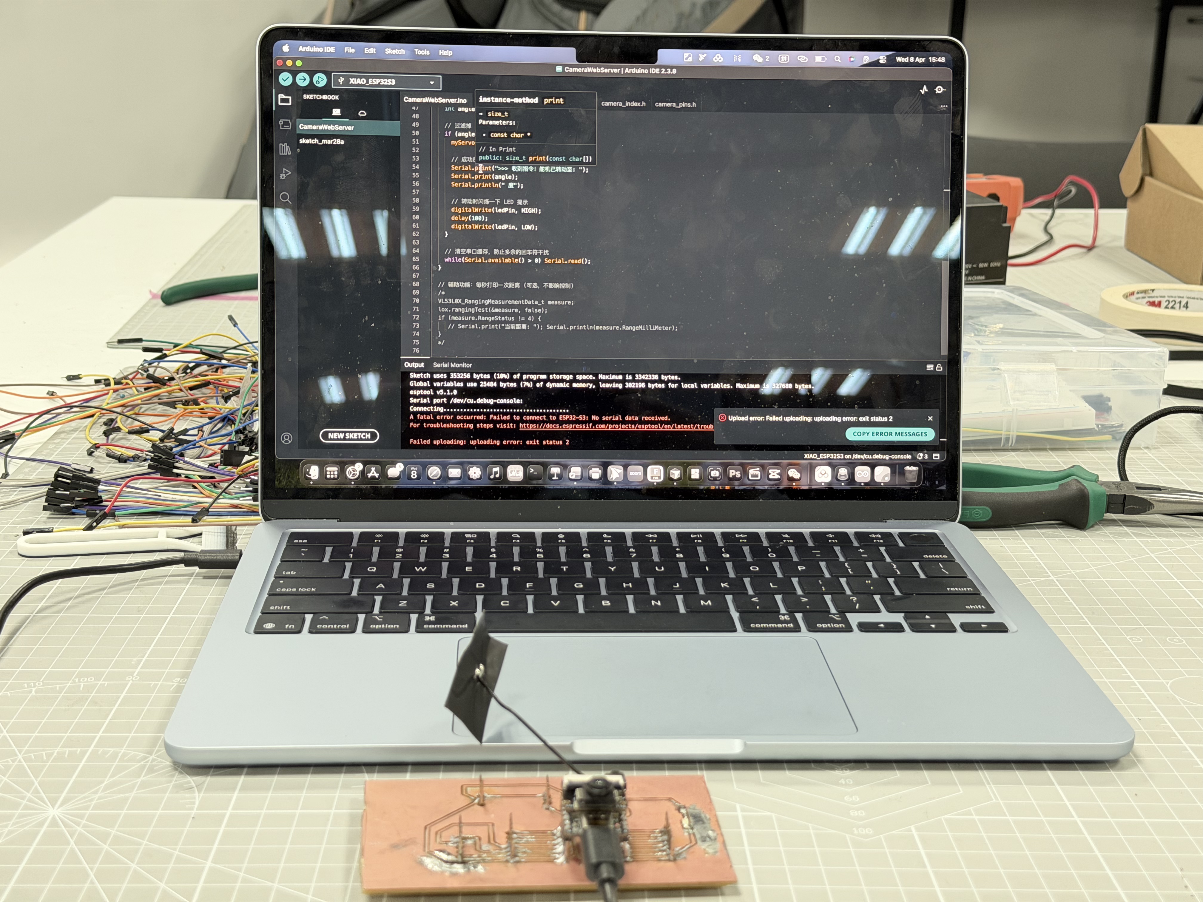 Arduino IDE: sketch compiled; esptool failed to connect to ESP32-C3