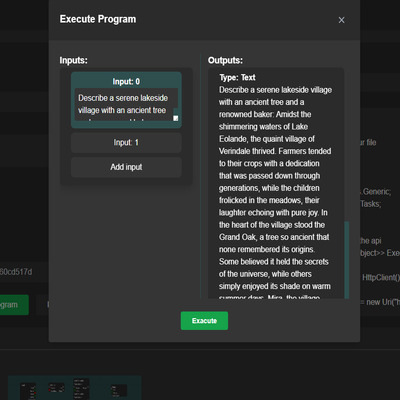 Program execution dialog
