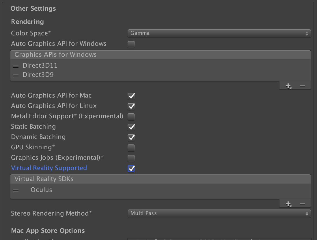 Unity Other Settings Example