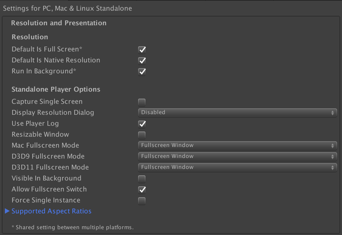 Unity Resolution and Presentation Example