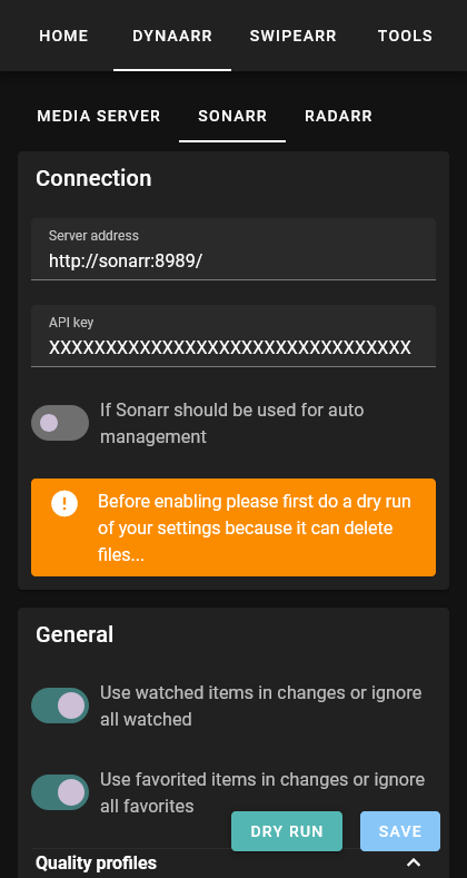 Mobile Settings