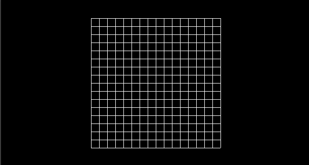 A grid with white lines at the center of the PIXI view